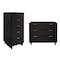 Manhattan Comfort Granville Black 5-Drawer Tall Dresser and 3-Drawer Standard Dresser, Set of 2 GRAN012 - alternate 10